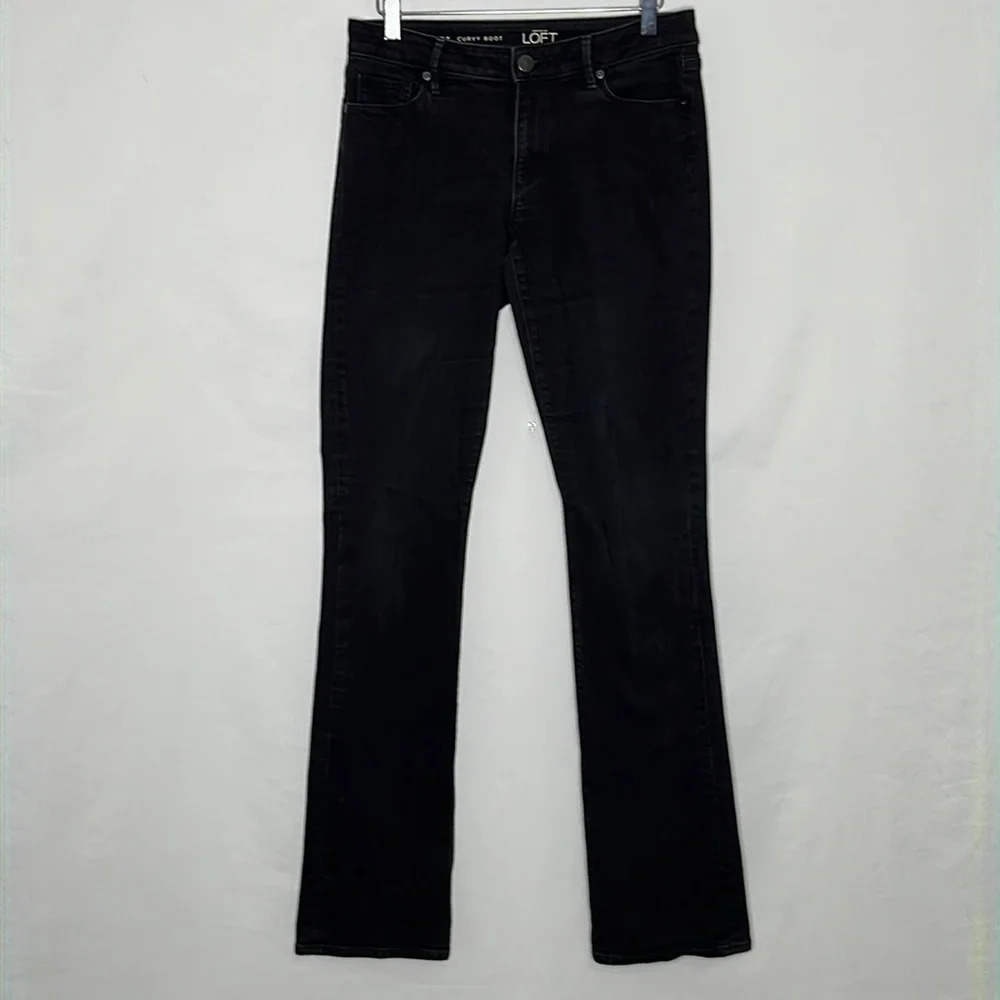 Loft Curvy Boot Black Jeans - Size 28 Tall